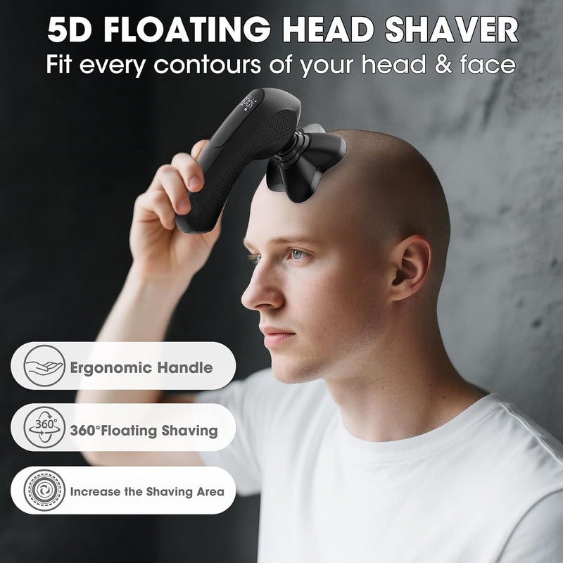 Suttik Manscape Body and Ball Trimmer for Men, Bald Head & Body Shaver, 3-in-1 Pubic Groin Nose Hair Trimmer, Head Shaver for Bald Men & Body Groomer, Electric Razors for Smooth Shaving, IPX7 Waterproof - Image 4